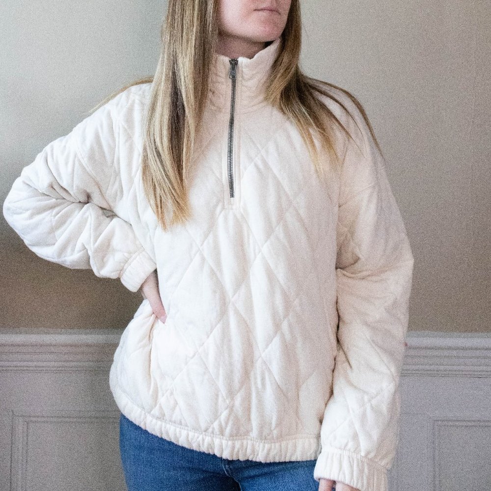 Pull-over, quarter-zipped Abercrombie jacket